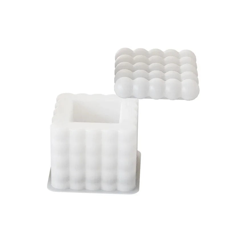White Cube Silicone Candle Mold