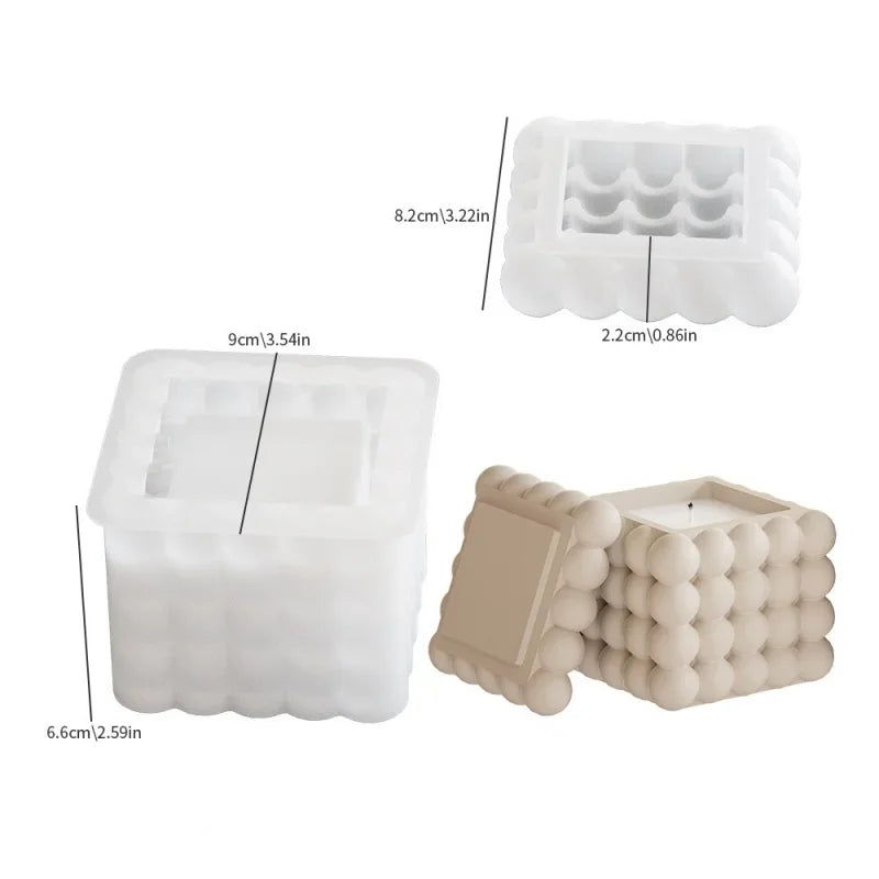 White Cube Silicone Candle Mold