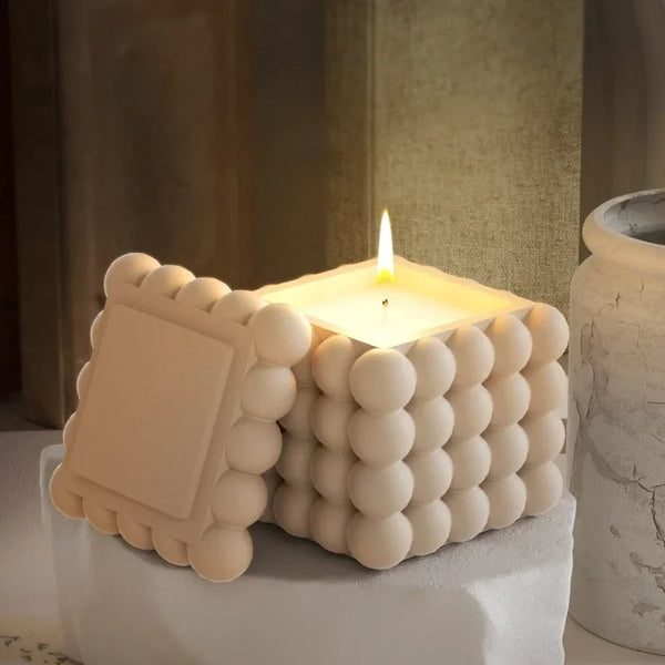 White Cube Silicone Candle Mold